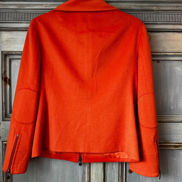 Akris Punto Orange Wool Signature Fitted Jacket Size US 6 - Picture 9 of 12
